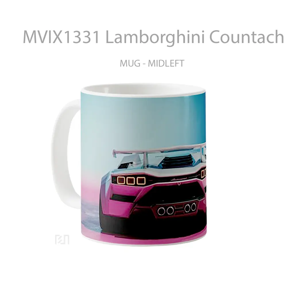 Mug Lamborghini Countach Concept Rear Look Cangkir Mobil - All-side / Desain