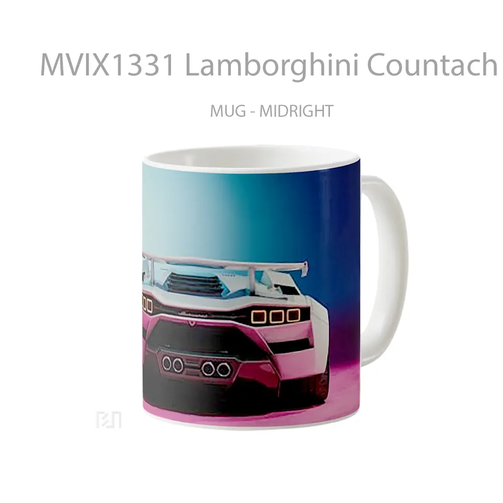 Mug Lamborghini Countach Concept Rear Look Cangkir Mobil - All-side / Desain