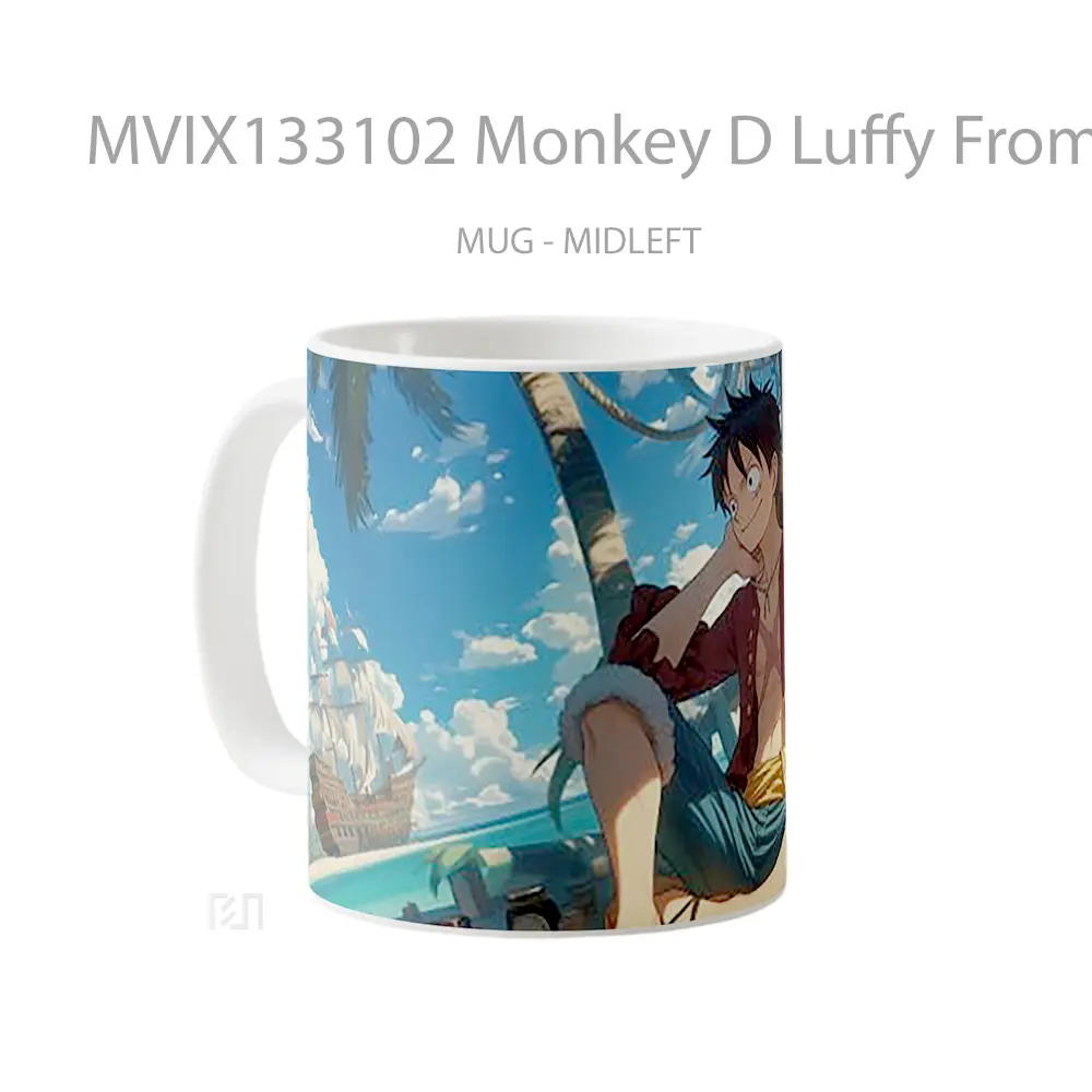 Mug Monkey D Luffy From One Piece V3 Cangkir Anime - All-side / Desain