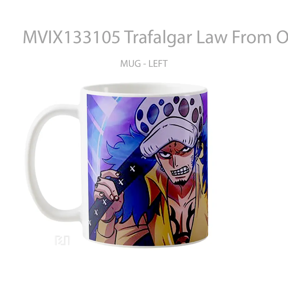 Mug Trafalgar Law From One Piece V2 Cangkir Anime - All-side / Desain