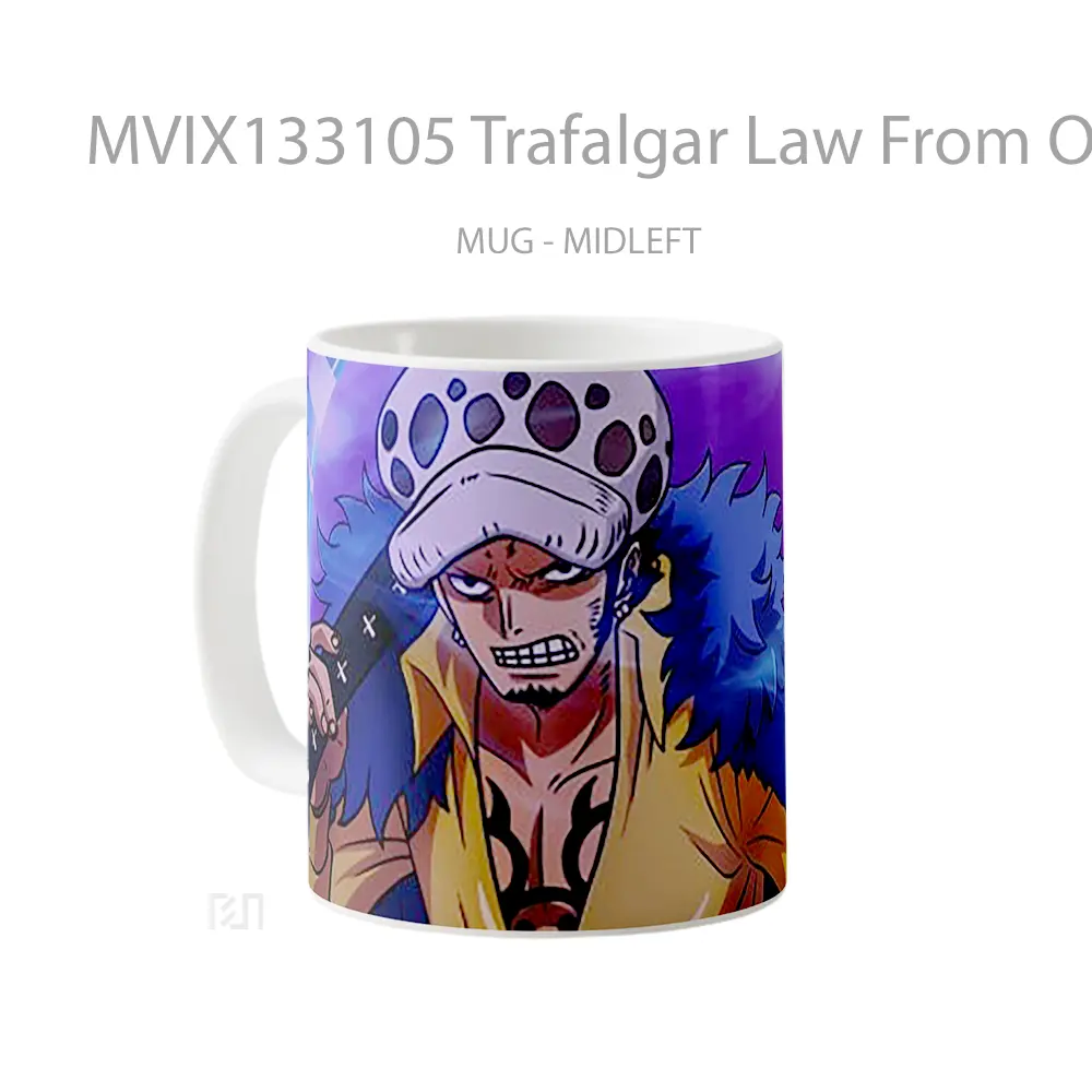 Mug Trafalgar Law From One Piece V2 Cangkir Anime - All-side / Desain
