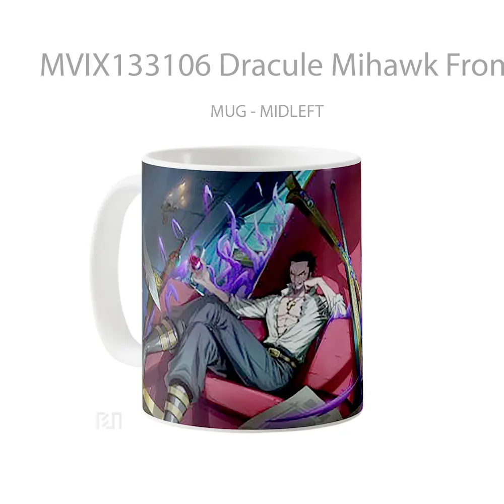 Mug Dracule Mihawk From One Piece Cangkir Anime - All-side / Desain