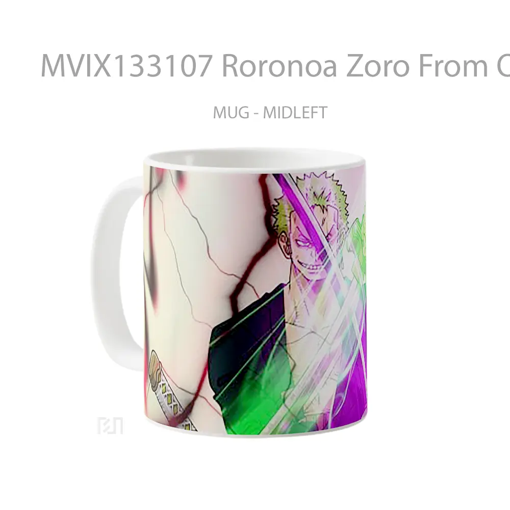 Mug Roronoa Zoro From One Piece V3 Cangkir Anime - All-side / Desain