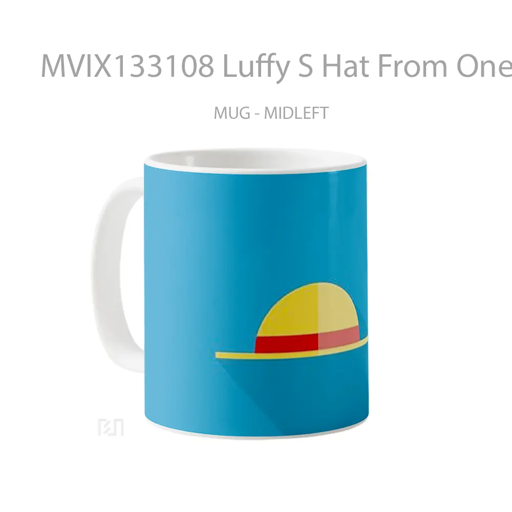 Mug Luffy S Hat From One Piece Cangkir Anime - All-side / Desain
