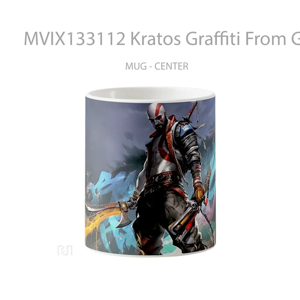 Mug Kratos Graffiti From God Of War Gelas Keramik Unik