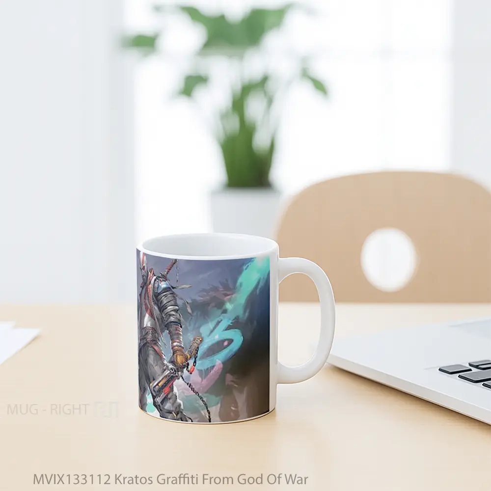 Mug Kratos Graffiti From God Of War Gelas Keramik Unik - All-side / Desain