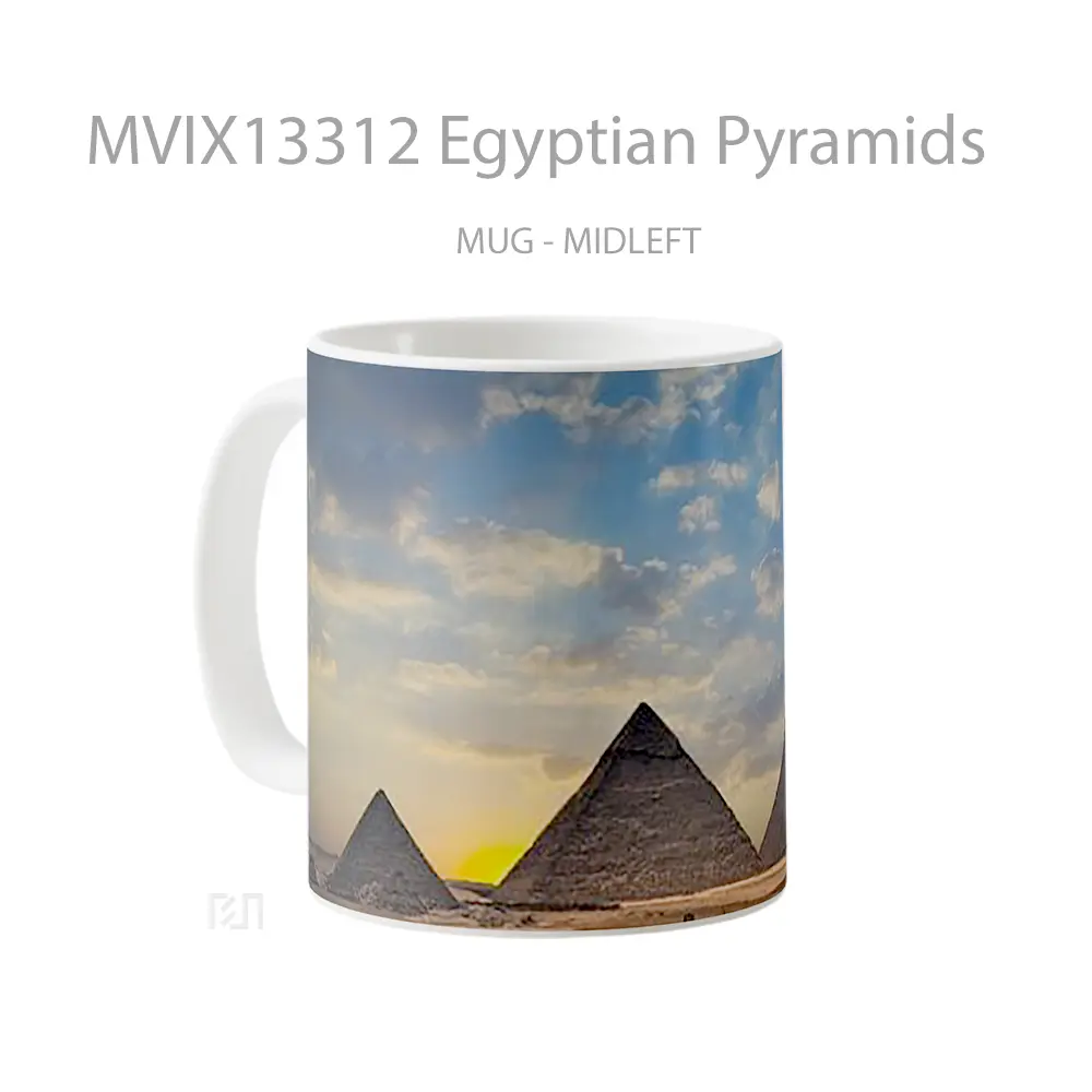 Mug Egyptian Pyramids Gelas Keramik Unik - All-side / Desain