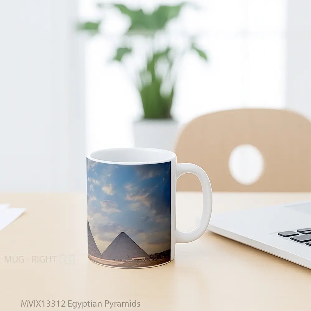 Mug Egyptian Pyramids Gelas Keramik Unik - All-side / Desain