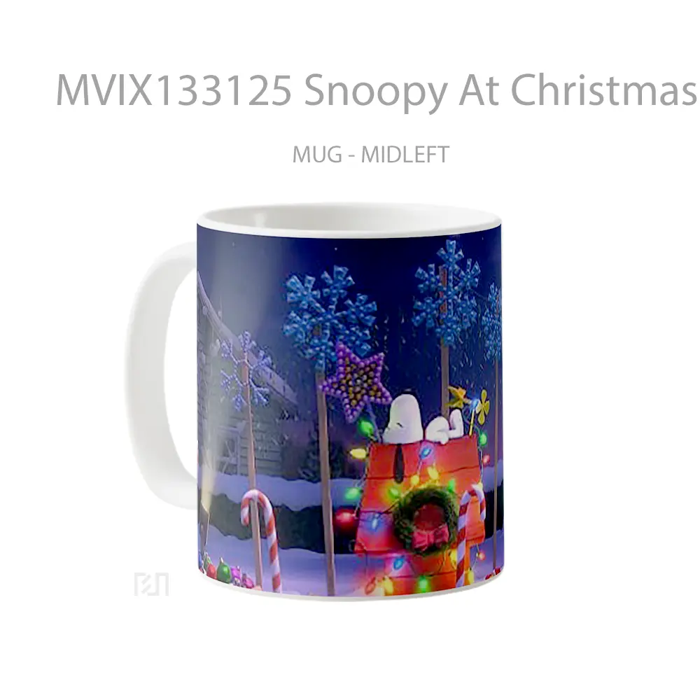 Mug Snoopy At Christmas Gelas Keramik Unik - All-side / Desain