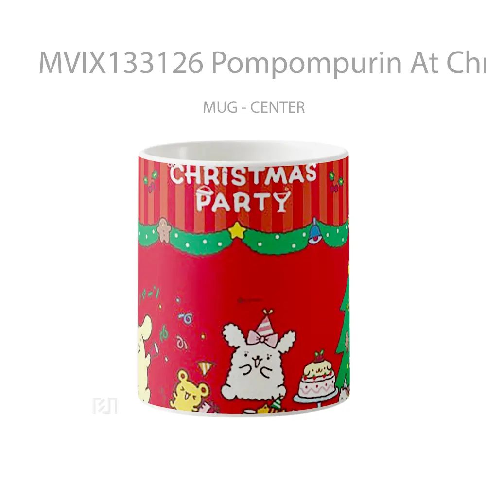 Mug Pompompurin At Christmas Party Gelas Keramik Unik