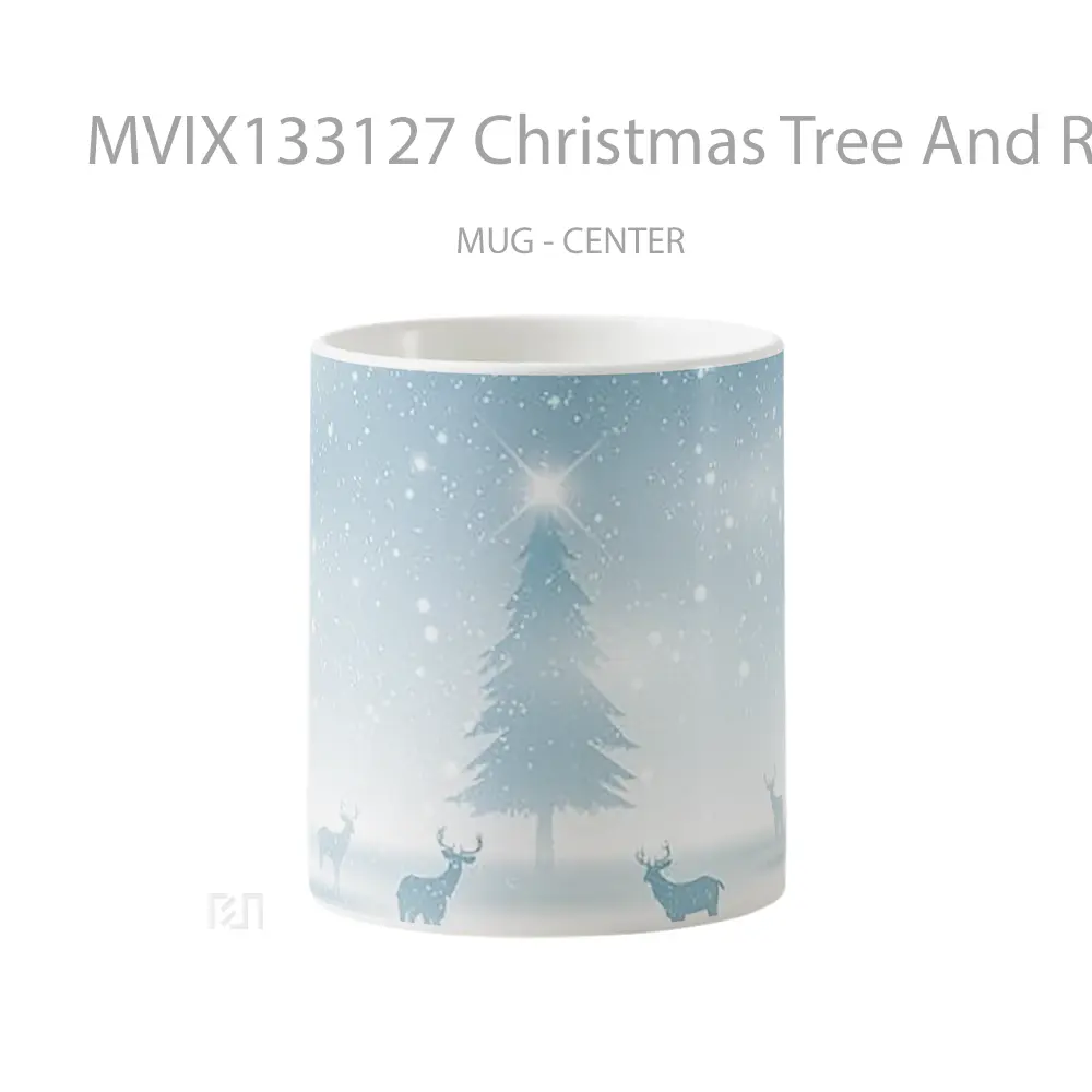 Mug Christmas Tree And Reindeer Gelas Hewan Lucu