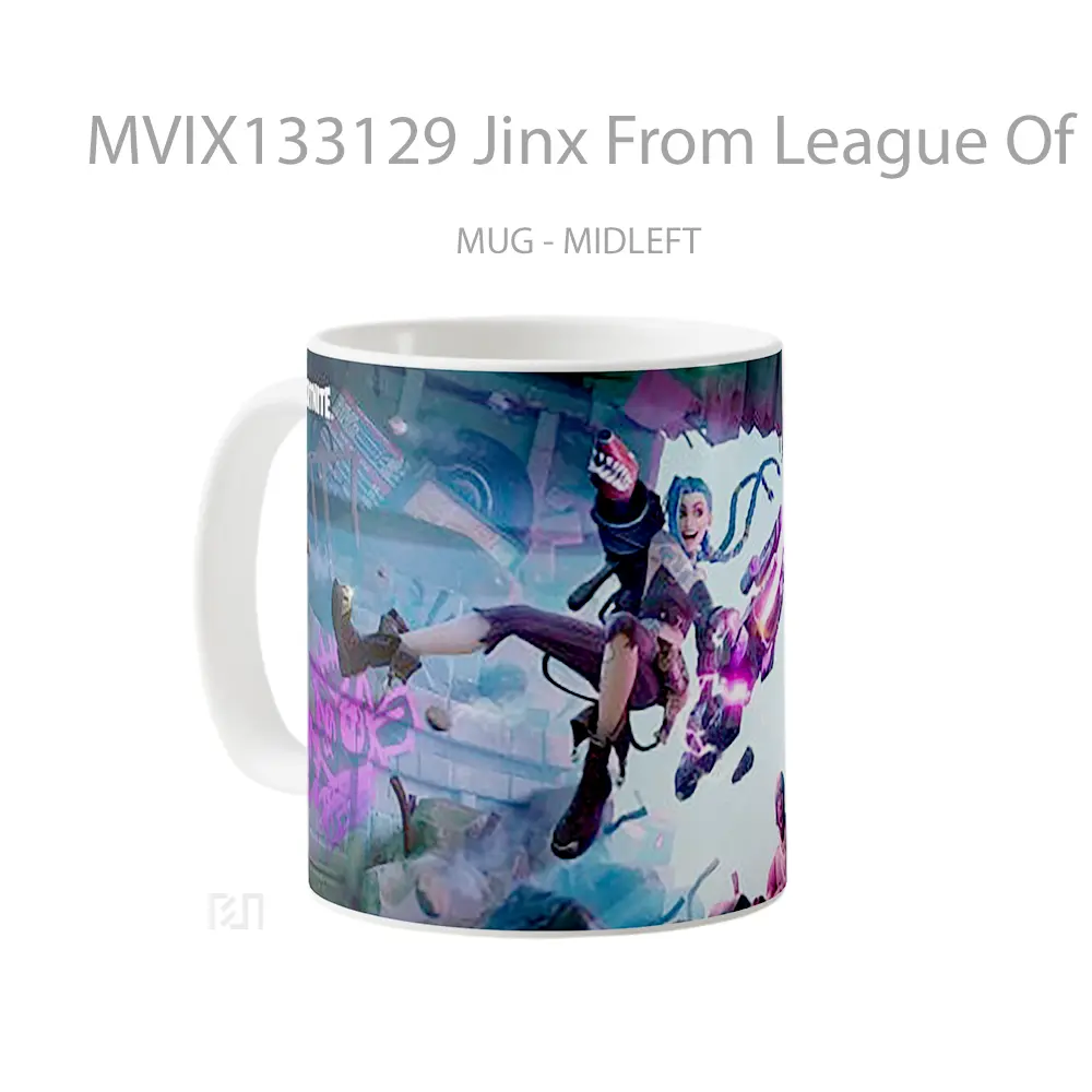 Mug Jinx From League Of Legends In Fortnite Cangkir Gamer - All-side / Desain