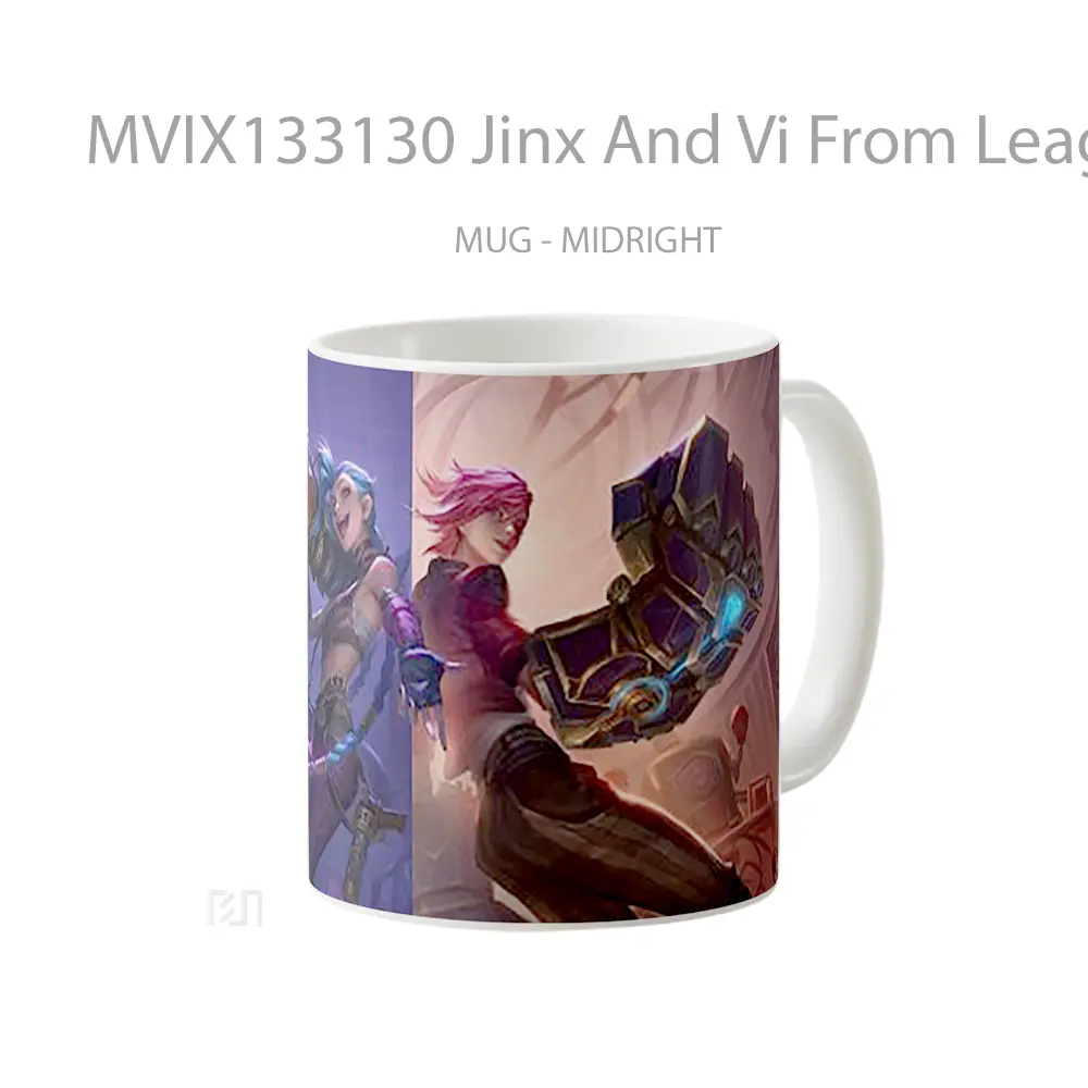 Mug Jinx And Vi From League Of Legends Cangkir Gamer - All-side / Desain