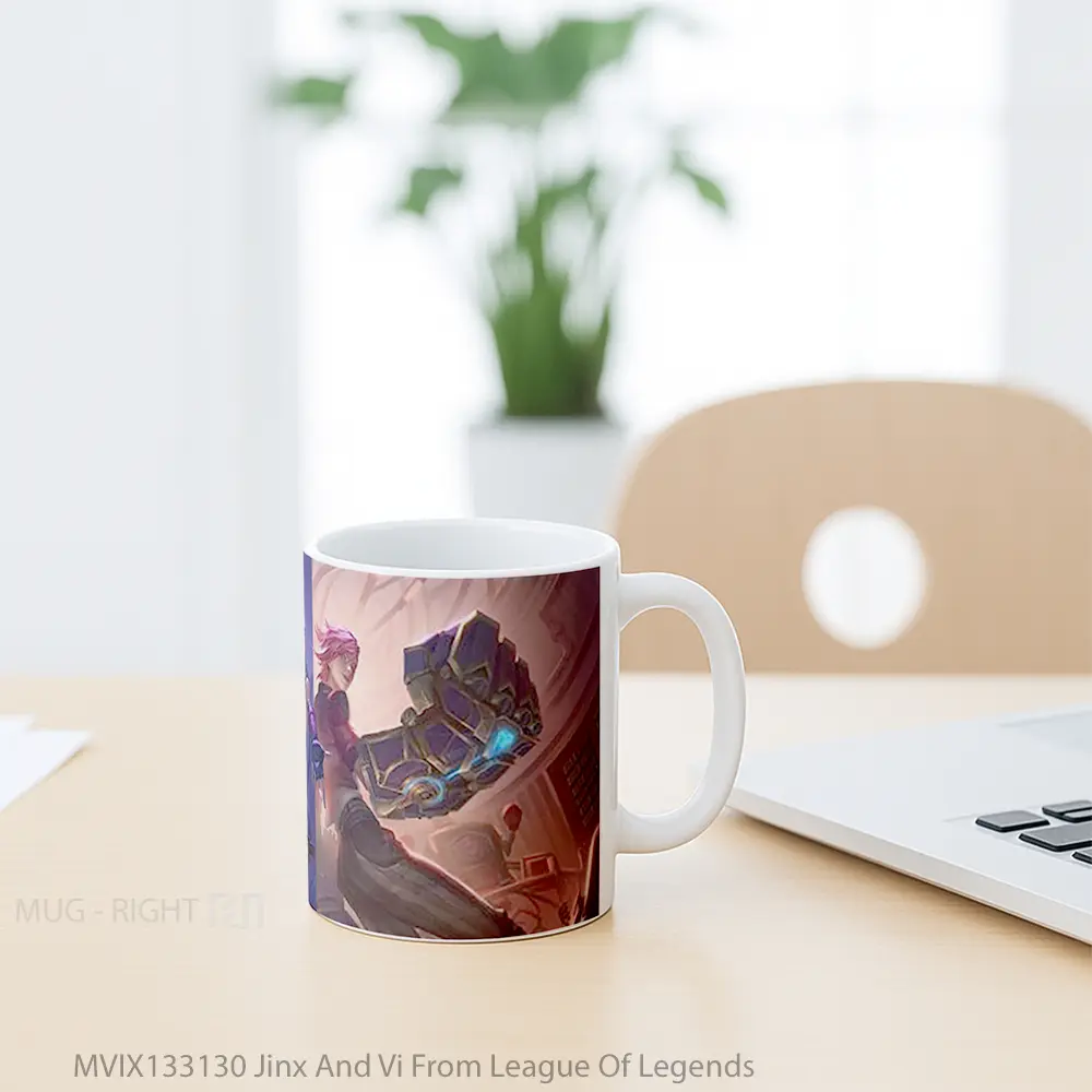 Mug Jinx And Vi From League Of Legends Cangkir Gamer - All-side / Desain