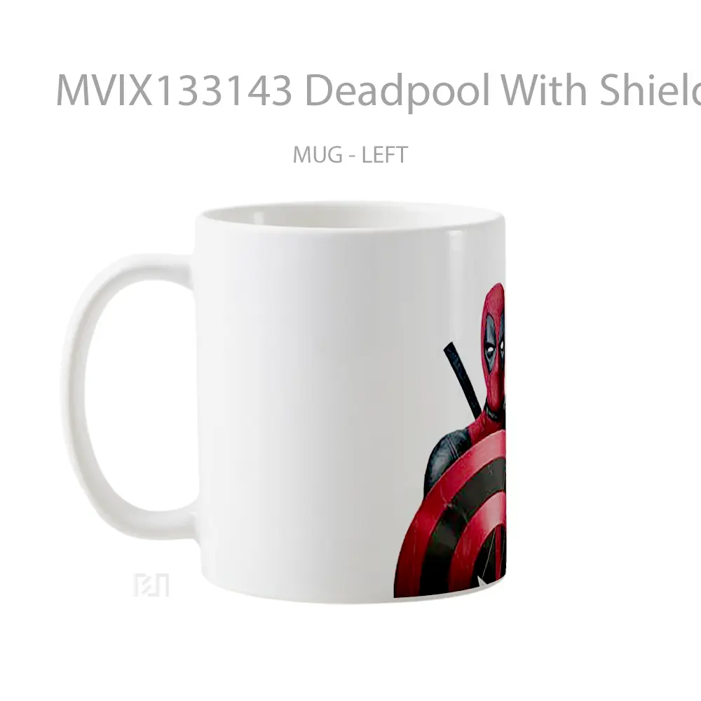 Mug Deadpool With Shield Gelas Superhero - All-side / Desain