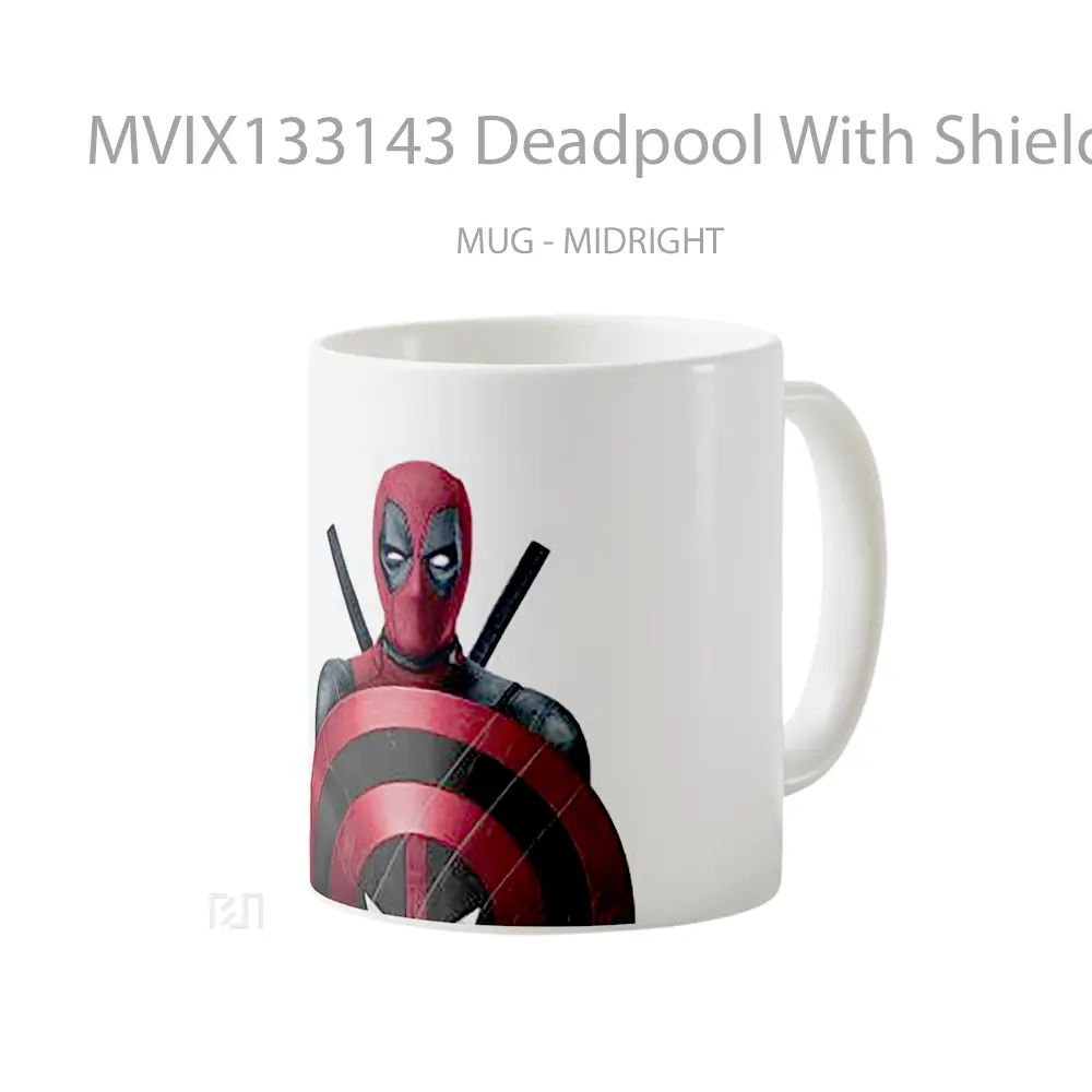 Mug Deadpool With Shield Gelas Superhero - All-side / Desain