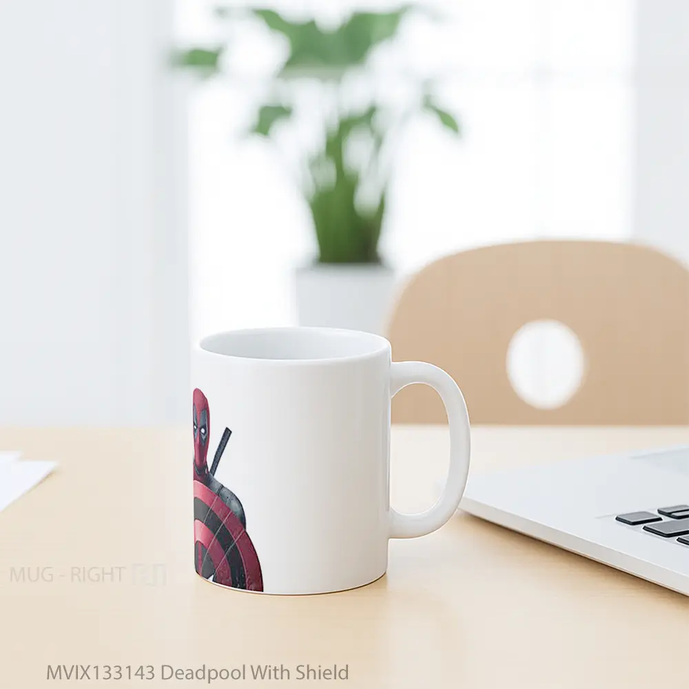 Mug Deadpool With Shield Gelas Superhero - All-side / Desain