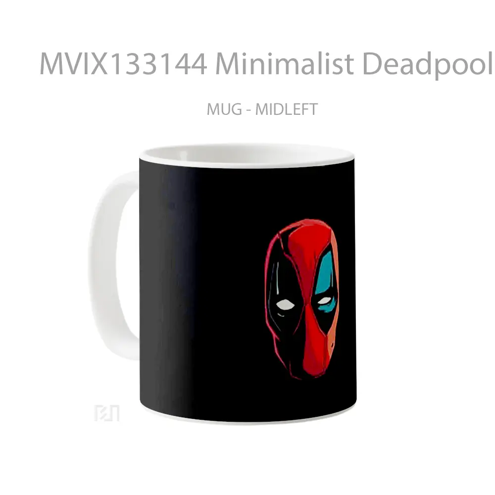 Mug Minimalist Deadpool Face Gelas Superhero - All-side / Desain