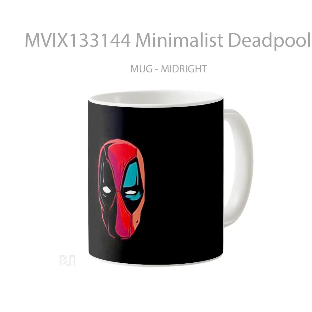 Mug Minimalist Deadpool Face Gelas Superhero - All-side / Desain