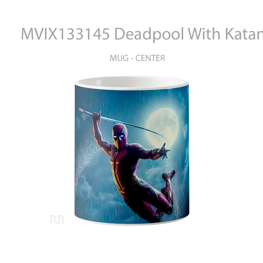 Mug Deadpool With Katana Sword Gelas Superhero