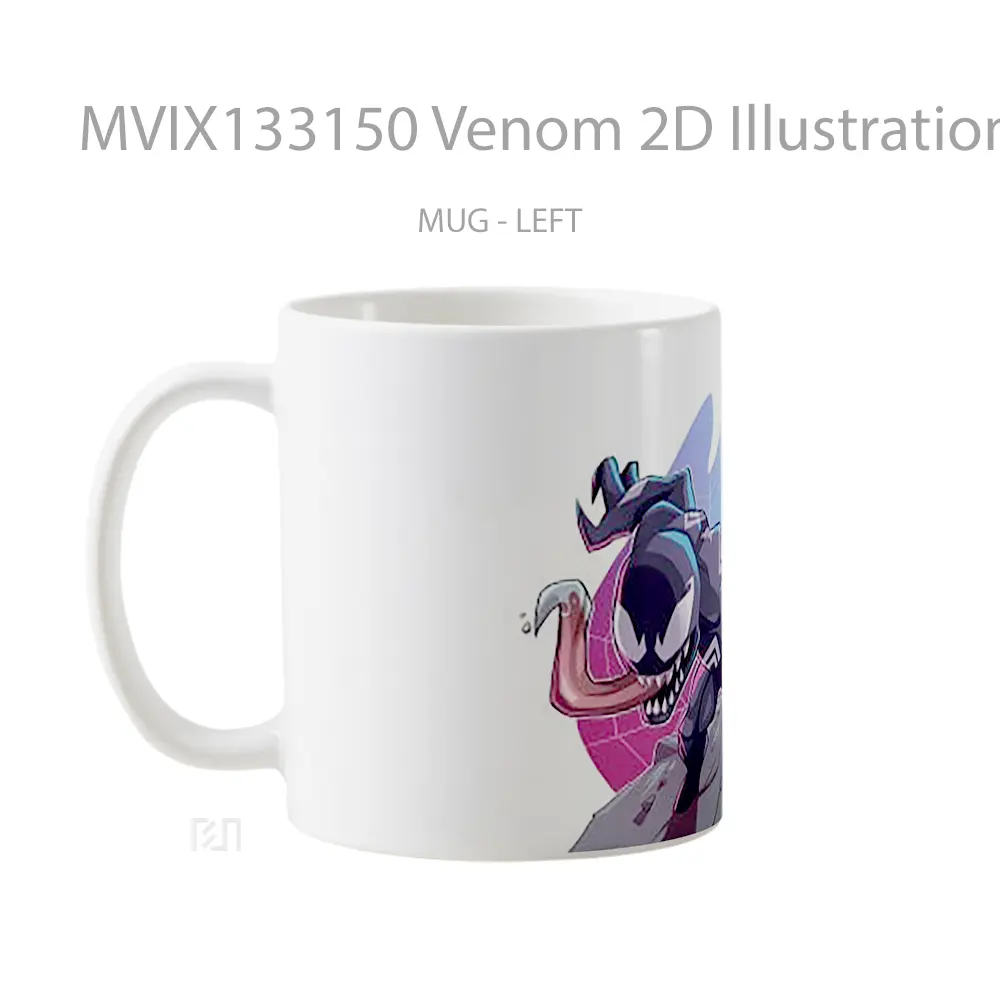 Mug Venom 2D Illustration Gelas Superhero - All-side / Desain