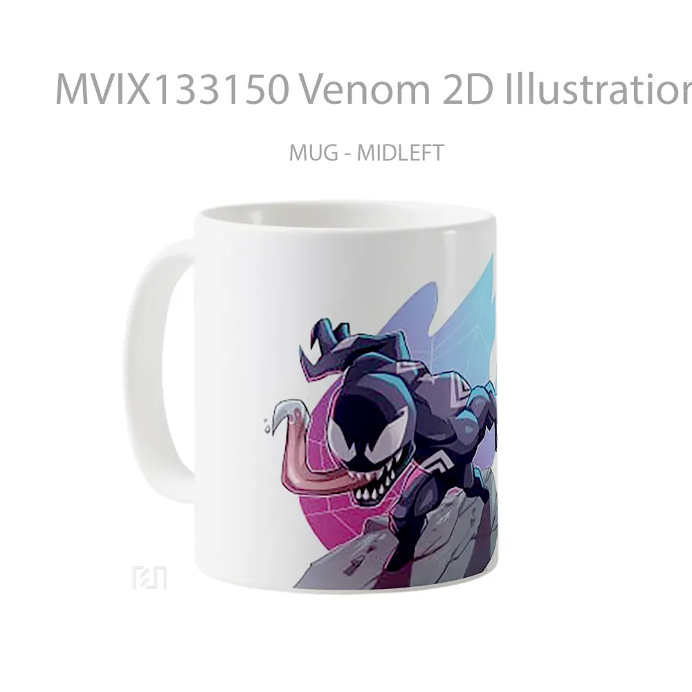 Mug Venom 2D Illustration Gelas Superhero - All-side / Desain