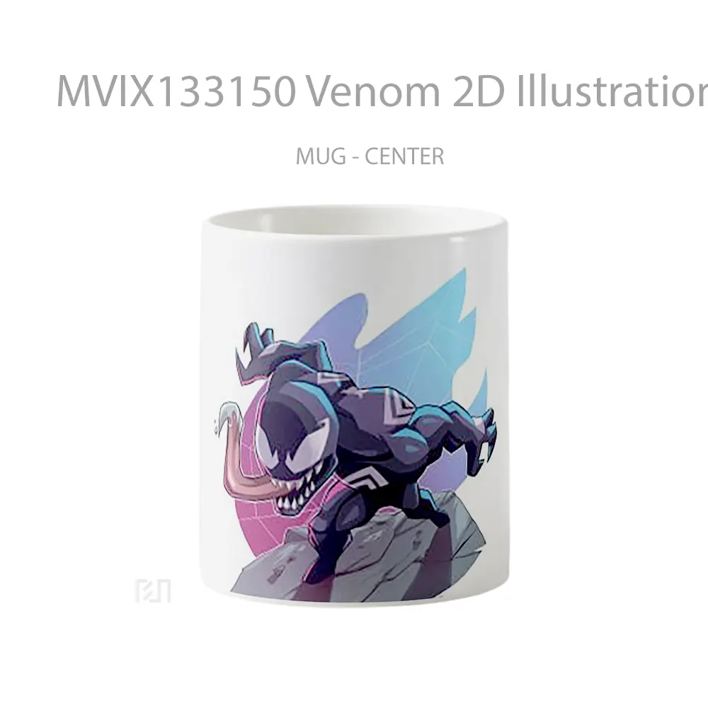 Mug Venom 2D Illustration Gelas Superhero