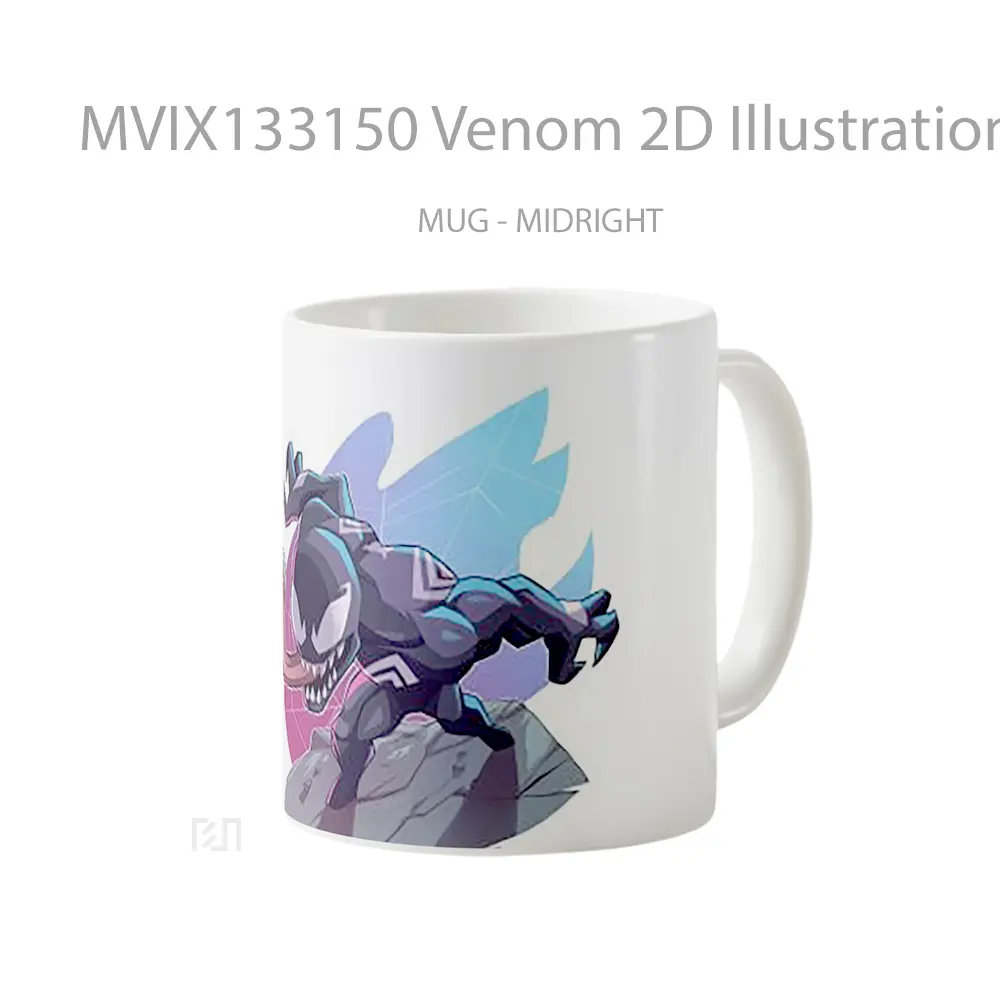 Mug Venom 2D Illustration Gelas Superhero - All-side / Desain
