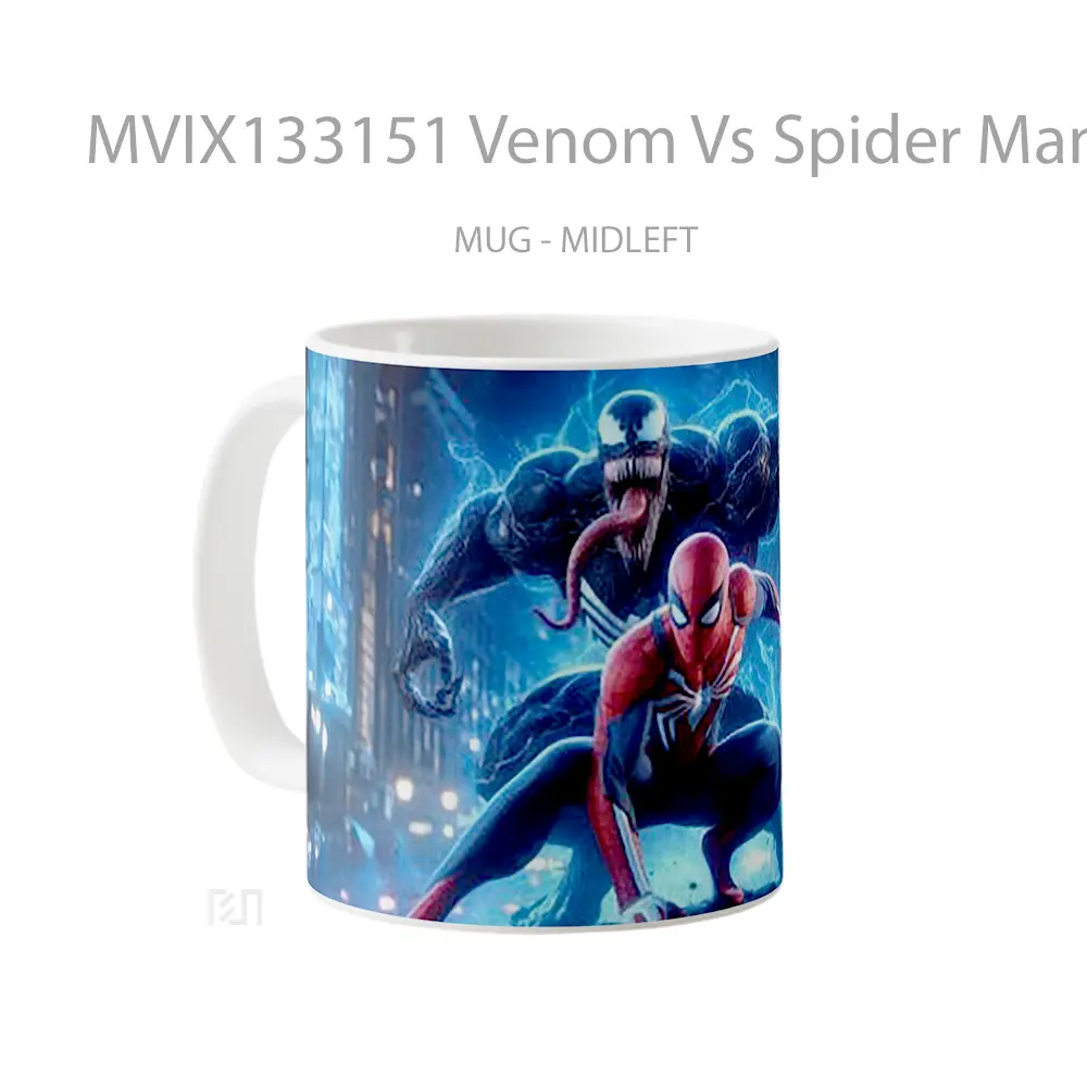 Mug Venom Vs Spider Man V2 Gelas Superhero - All-side / Desain