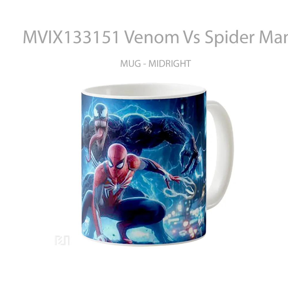 Mug Venom Vs Spider Man V2 Gelas Superhero - All-side / Desain