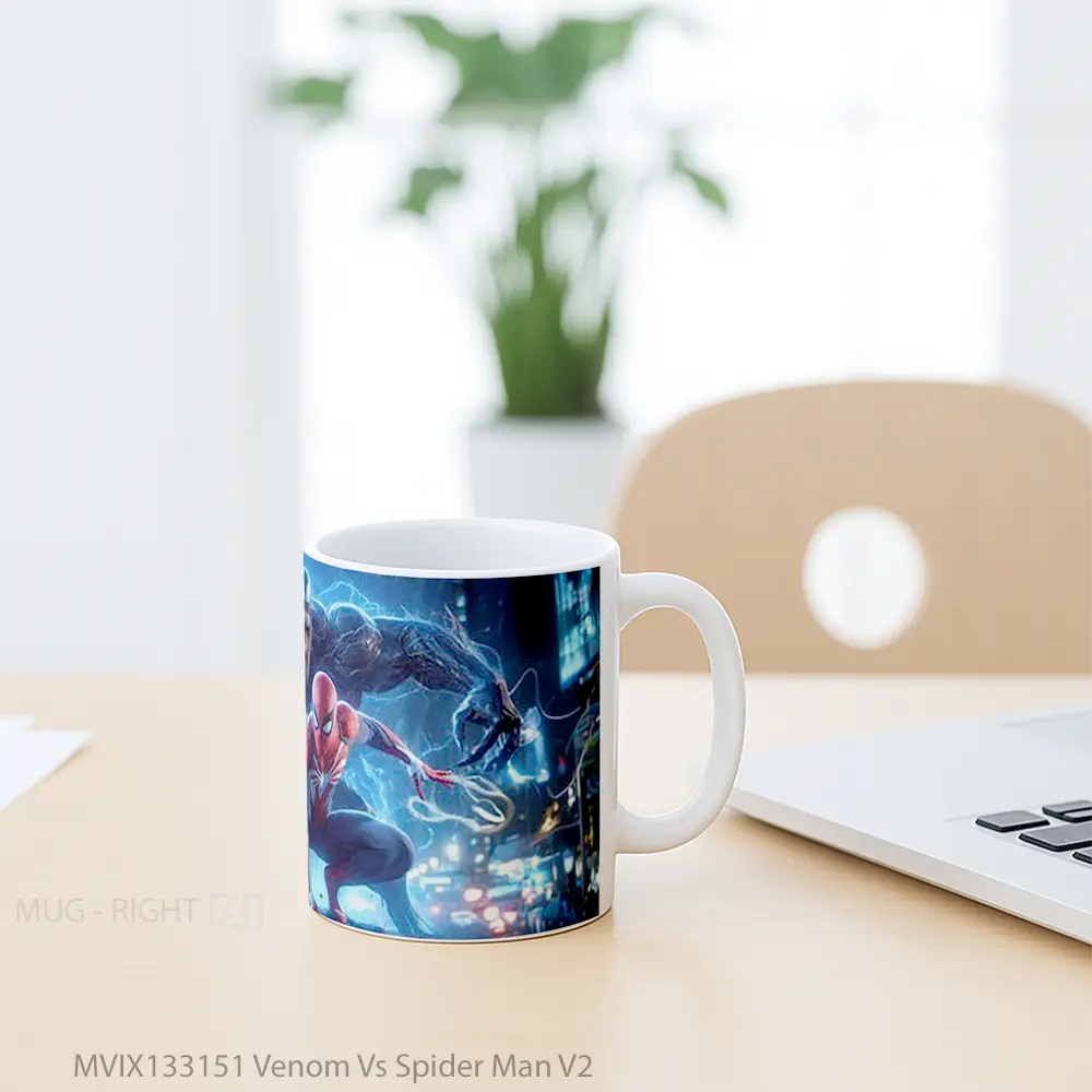 Mug Venom Vs Spider Man V2 Gelas Superhero - All-side / Desain