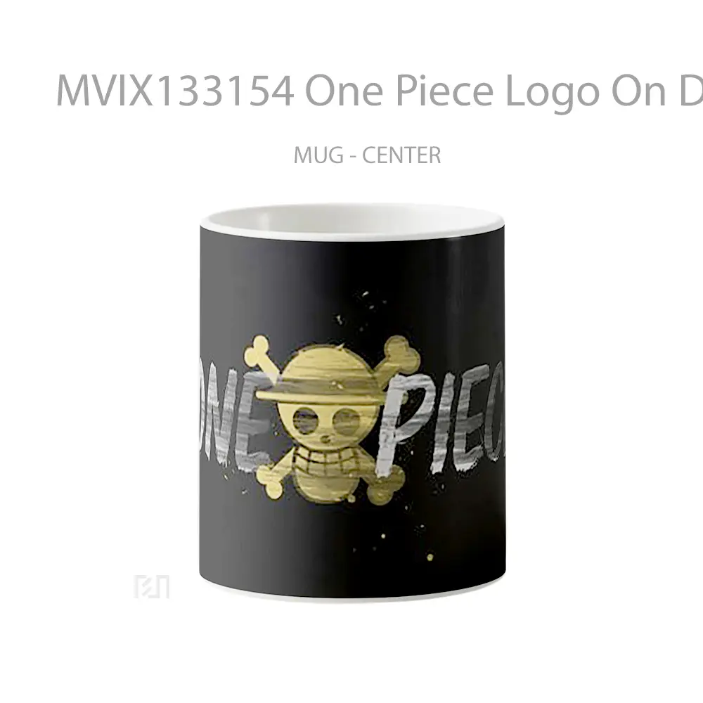 Mug One Piece Logo On Dark Background Cangkir Anime