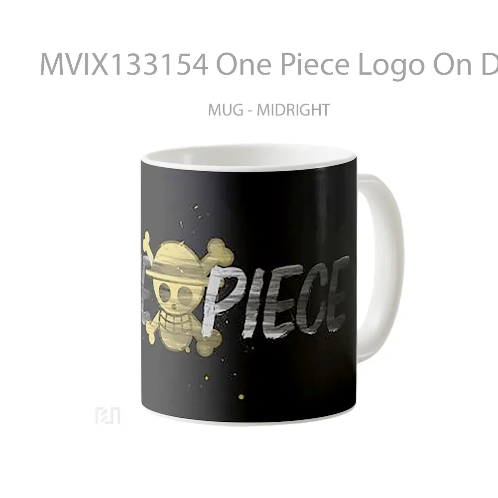 Mug One Piece Logo On Dark Background Cangkir Anime - All-side / Desain