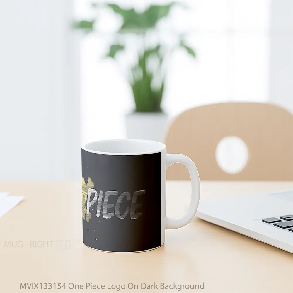 Mug One Piece Logo On Dark Background Cangkir Anime - All-side / Desain