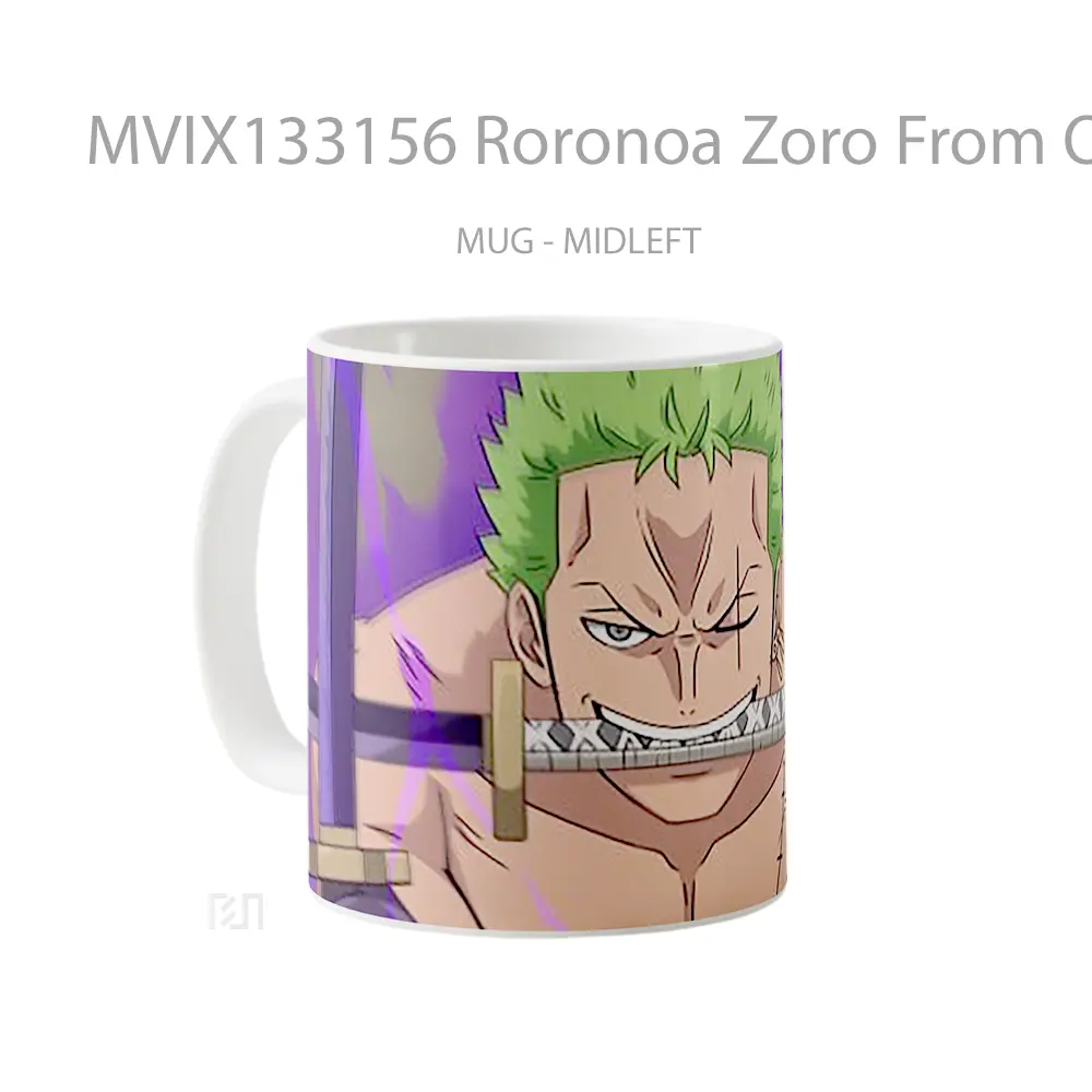 Mug Roronoa Zoro From One Piece V4 Cangkir Anime - All-side / Desain