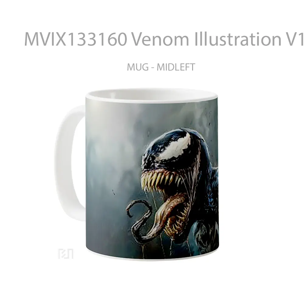 Mug Venom Illustration V1 Gelas Superhero - All-side / Desain