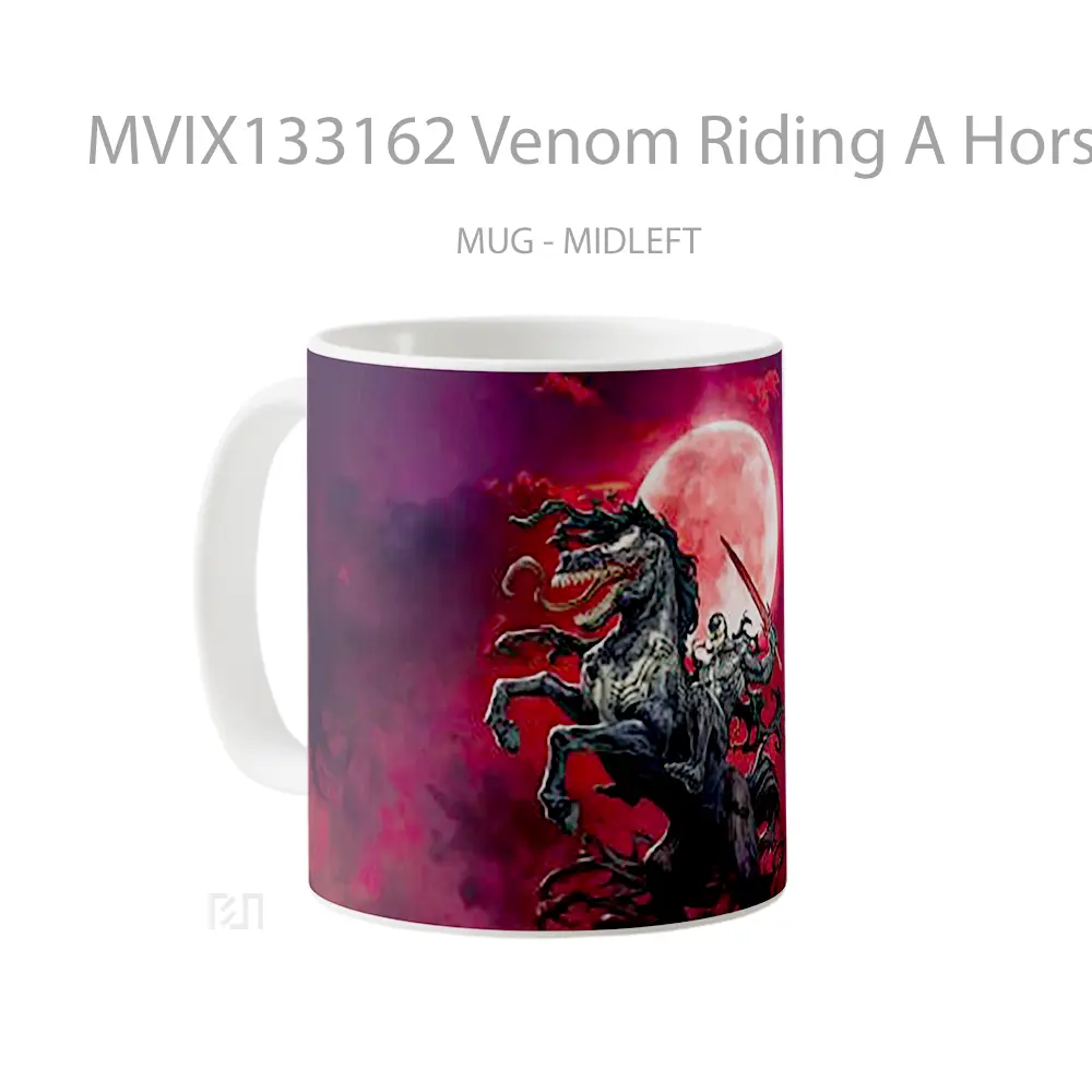 Mug Venom Riding A Horse Gelas Superhero - All-side / Desain
