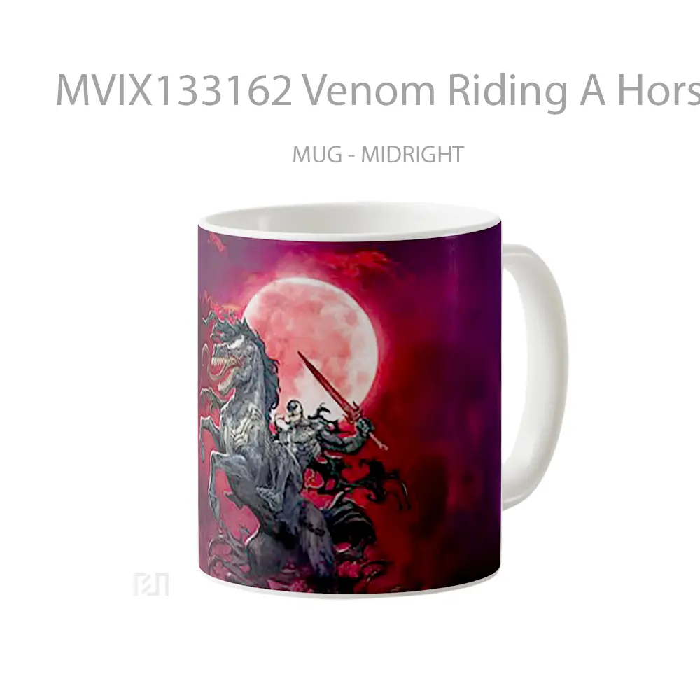 Mug Venom Riding A Horse Gelas Superhero - All-side / Desain