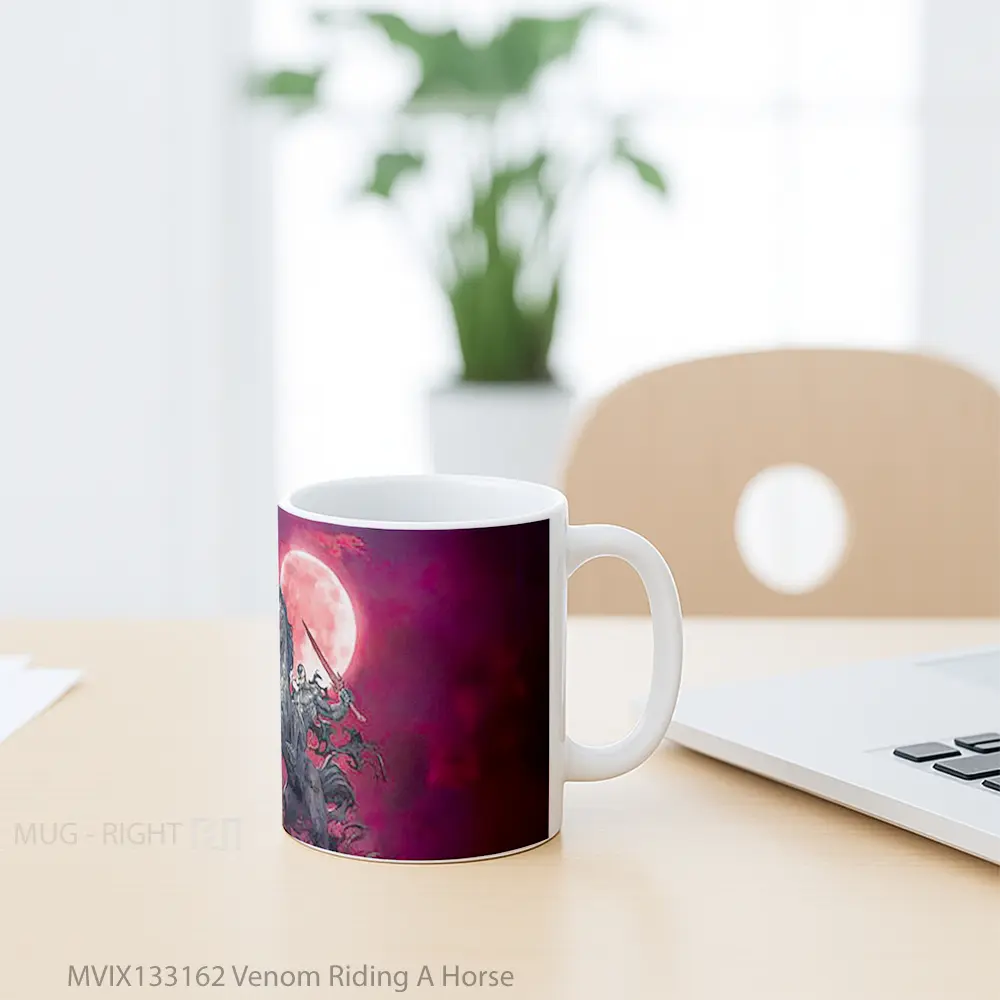 Mug Venom Riding A Horse Gelas Superhero - All-side / Desain