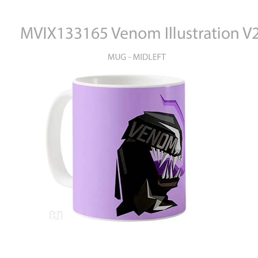 Mug Venom Illustration V2 Gelas Superhero - All-side / Desain