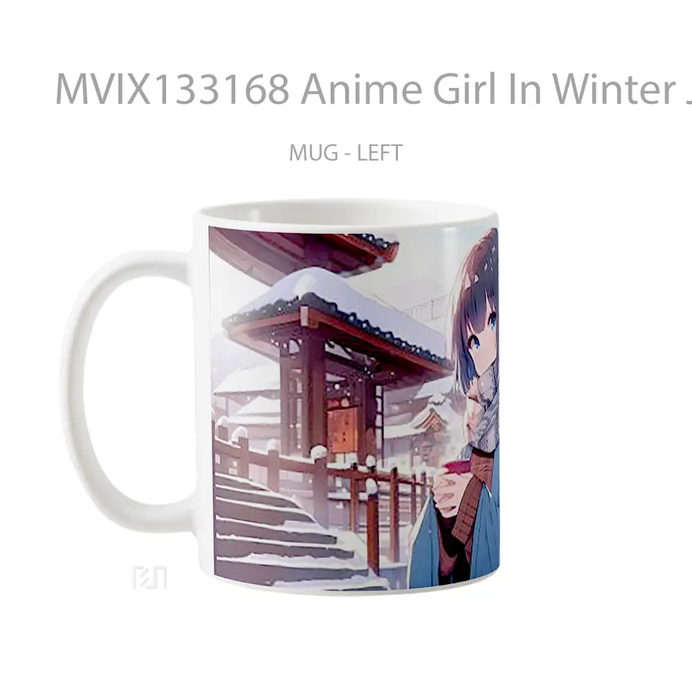 Mug Anime Girl In Winter Japan Cangkir Anime - All-side / Desain
