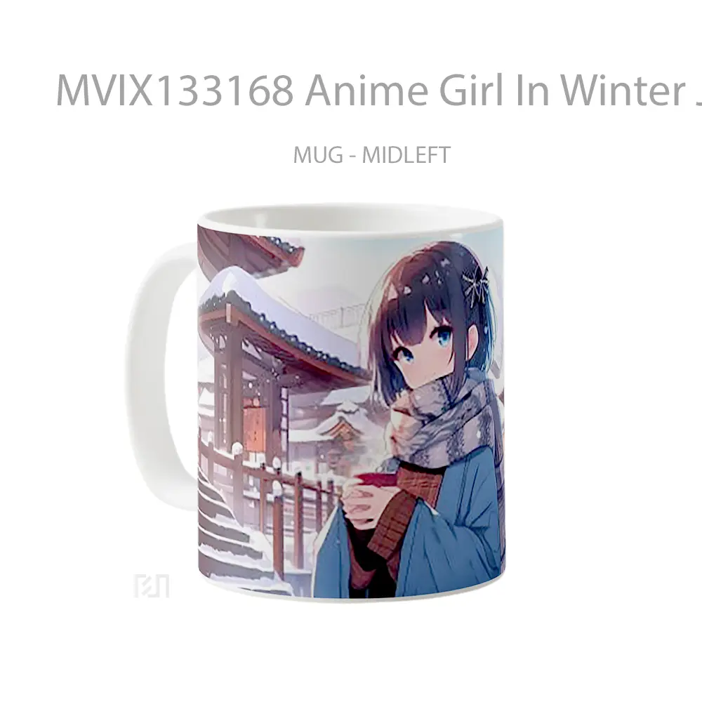 Mug Anime Girl In Winter Japan Cangkir Anime - All-side / Desain