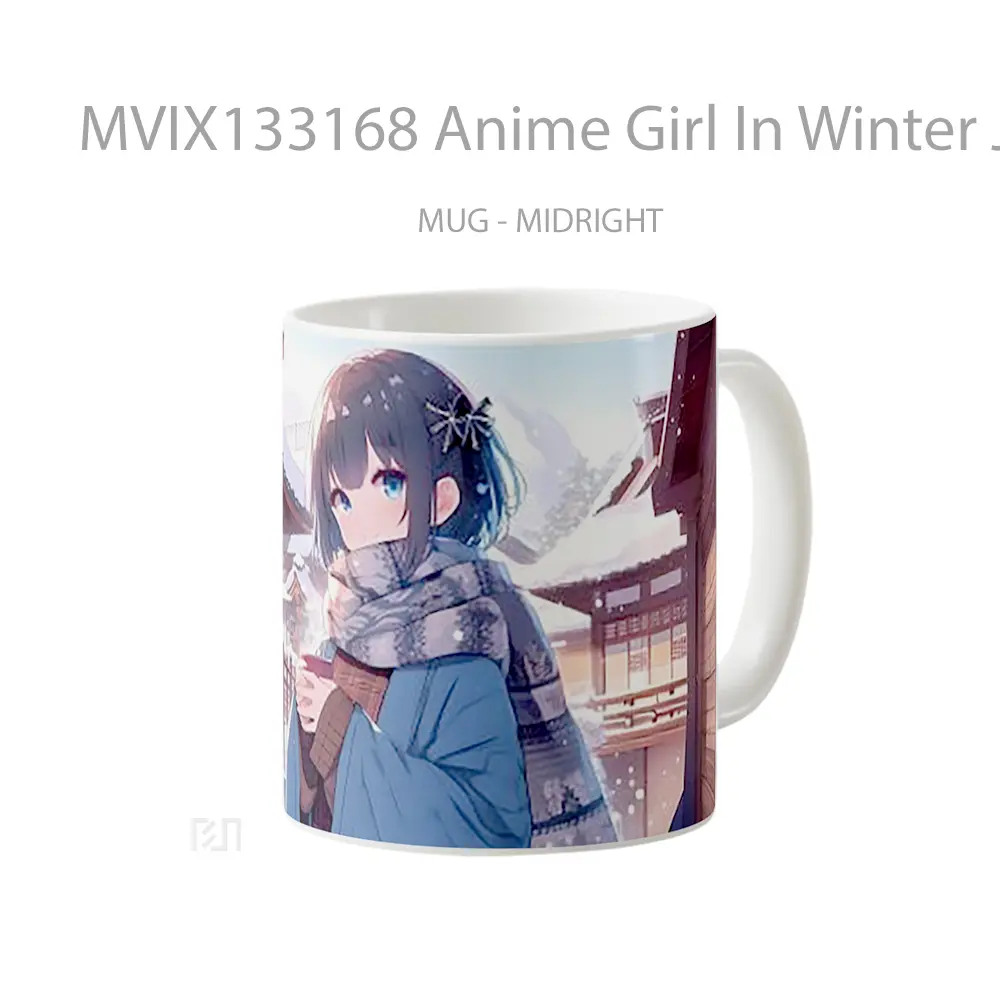 Mug Anime Girl In Winter Japan Cangkir Anime - All-side / Desain