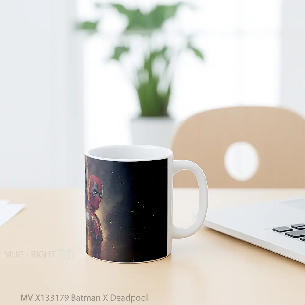 Mug Batman X Deadpool Gelas Superhero - All-side / Desain