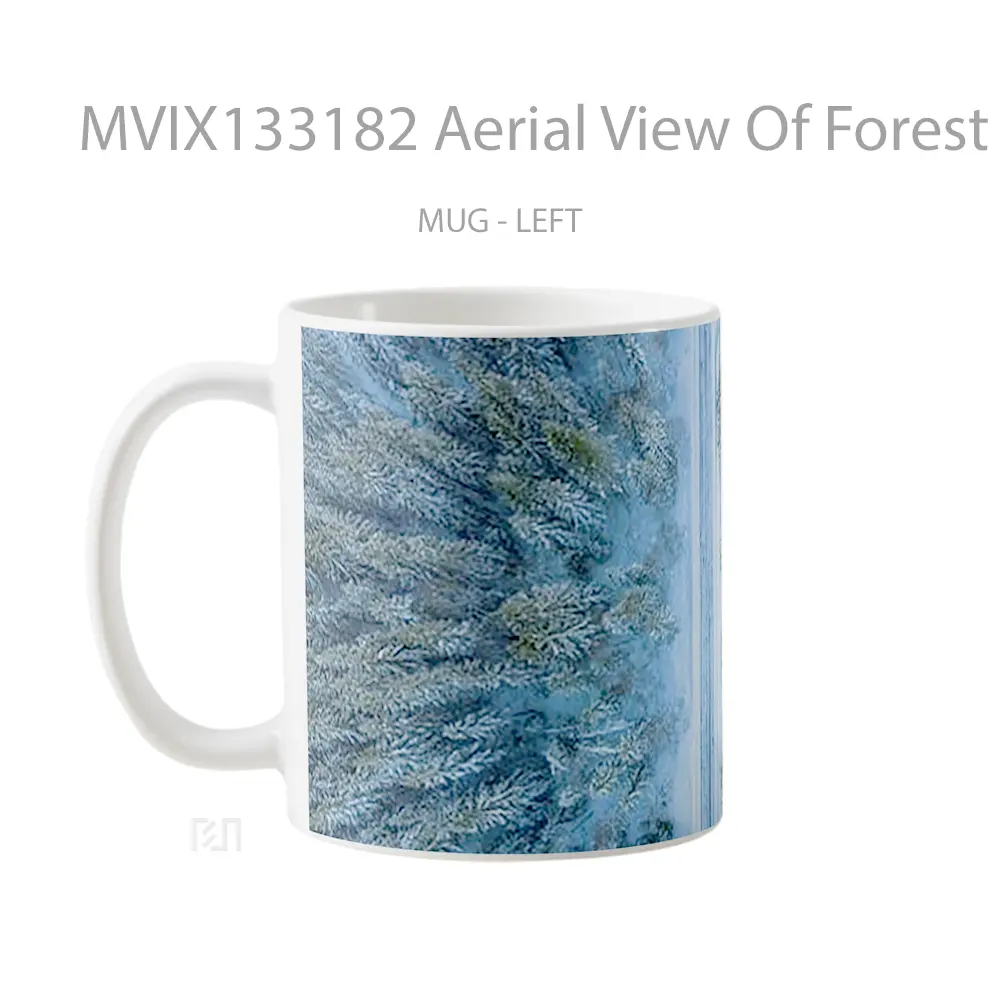 Mug Aerial View Of Forest In Winter Gelas Pemandangan Alam - All-side / Desain