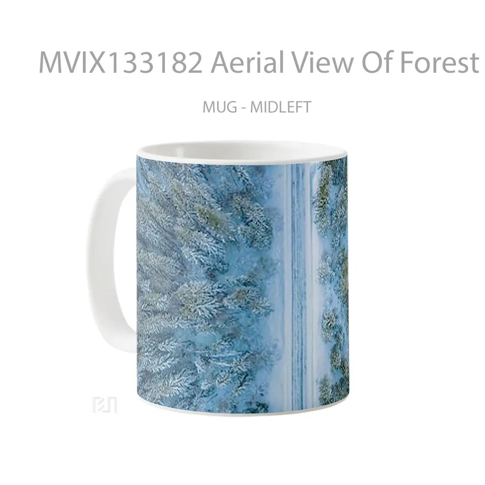 Mug Aerial View Of Forest In Winter Gelas Pemandangan Alam - All-side / Desain