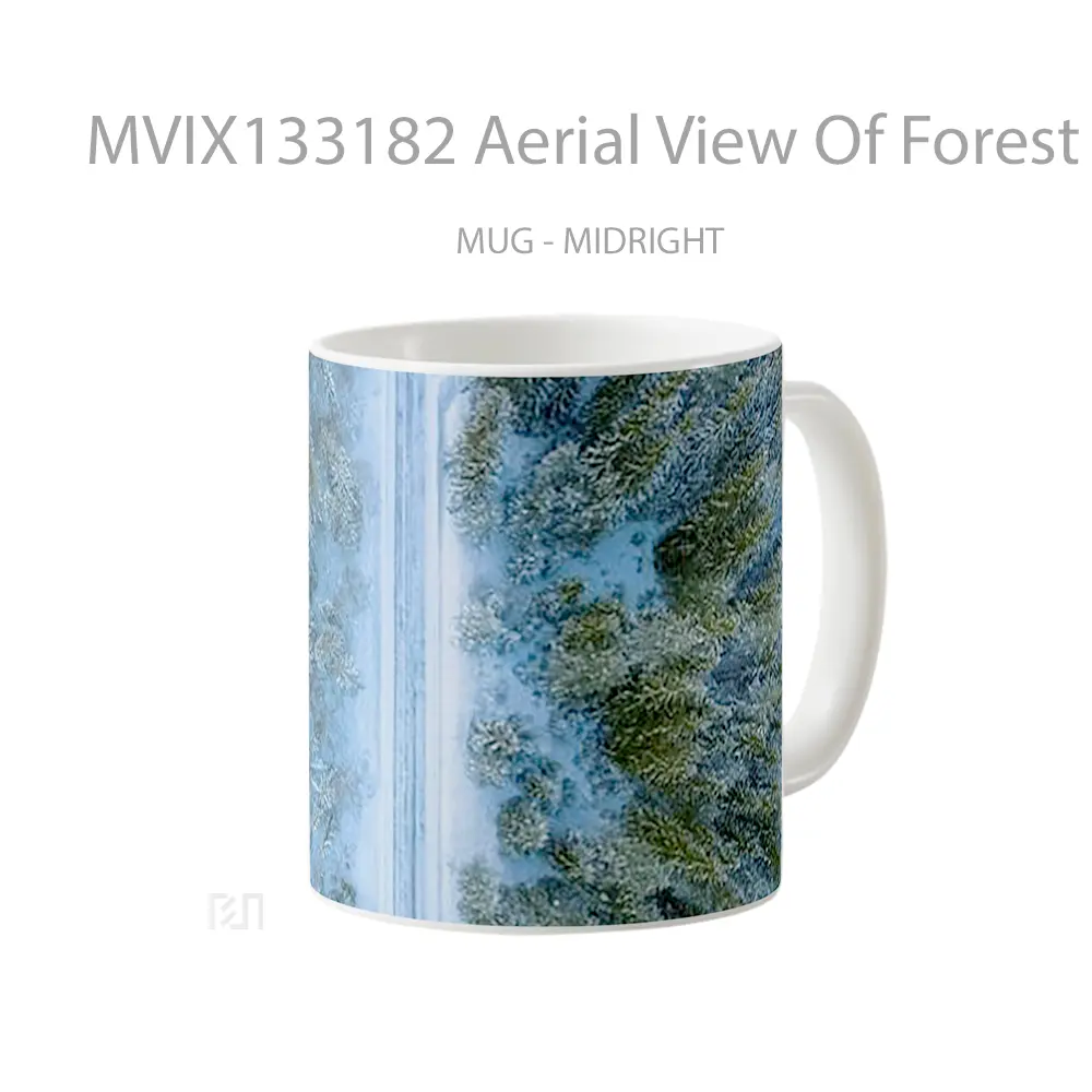 Mug Aerial View Of Forest In Winter Gelas Pemandangan Alam - All-side / Desain