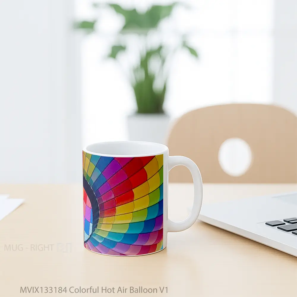 Mug Colorful Hot Air Balloon V1 Gelas Keramik Unik - All-side / Desain