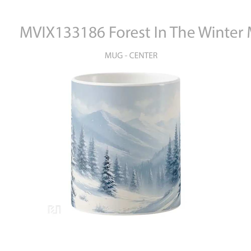 Mug Forest In The Winter Mountains Gelas Pemandangan Alam