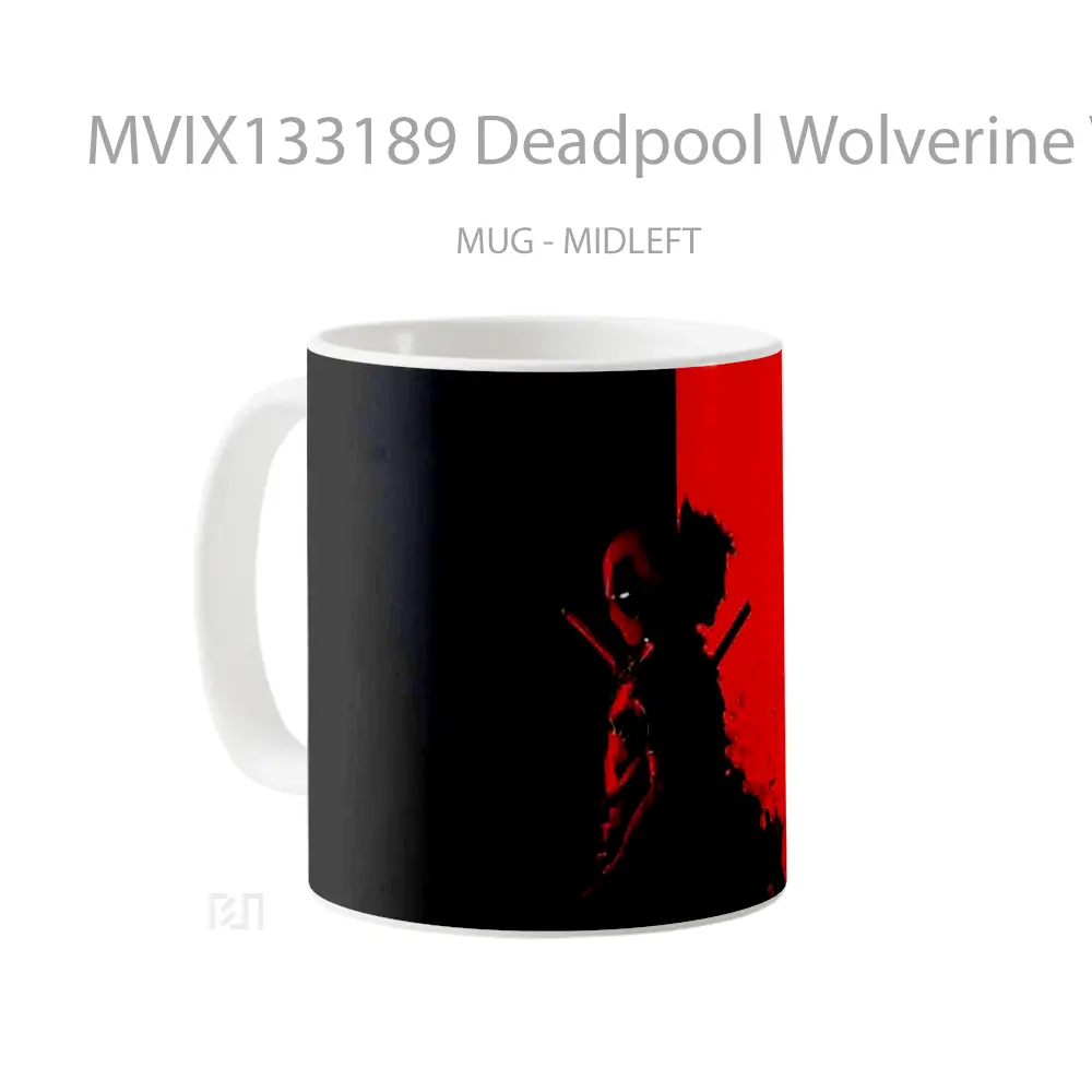 Mug Deadpool Wolverine V5 Gelas Superhero - All-side / Desain